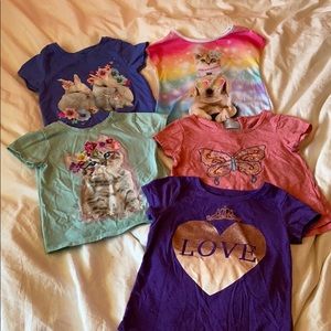 Lot of tshirts kitty puppy butterfly heart bunnies